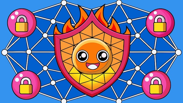 A graphic illustrating a shield with a lock inside, representing data protection and security, surrounded by icons of happy customers, symbolizing trust and compliance.