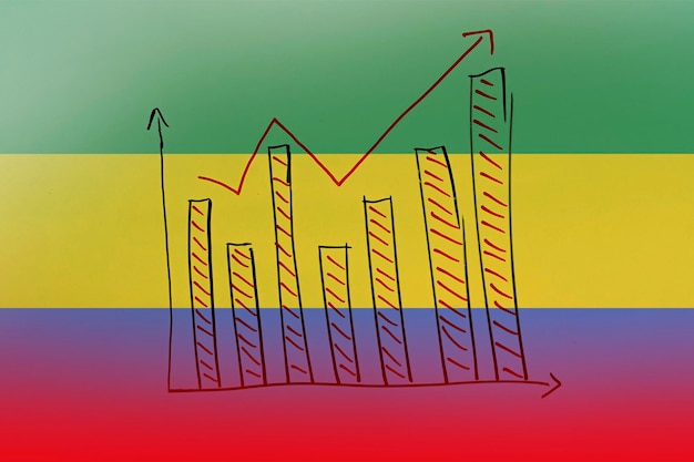 A graph showing income and expenses, with a clear visual representation of debt reduction strategies. The graph is brightly colored and easy to understand, targeting a Colombian audience.