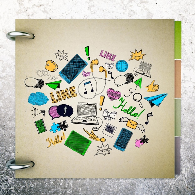 A collage of various digital marketing elements, such as social media icons, email newsletters, and blog posts, all related to a Colombian business or brand.